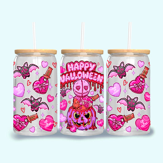 Happy Valloween 16 oz Glass Wraps