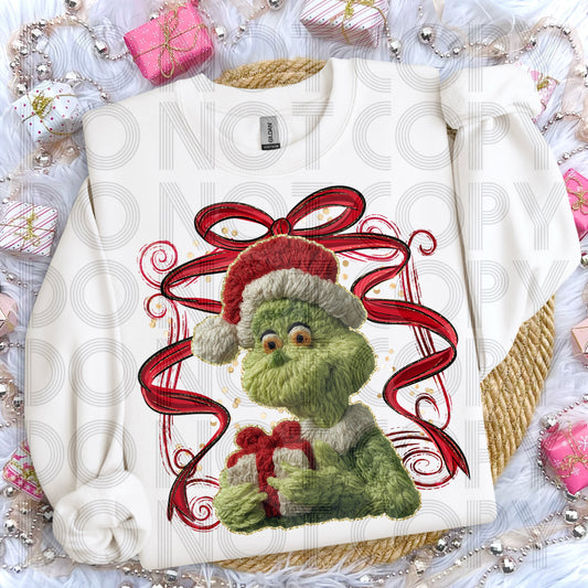 Christmas Grinch (Faux Yarn) DTF Prints