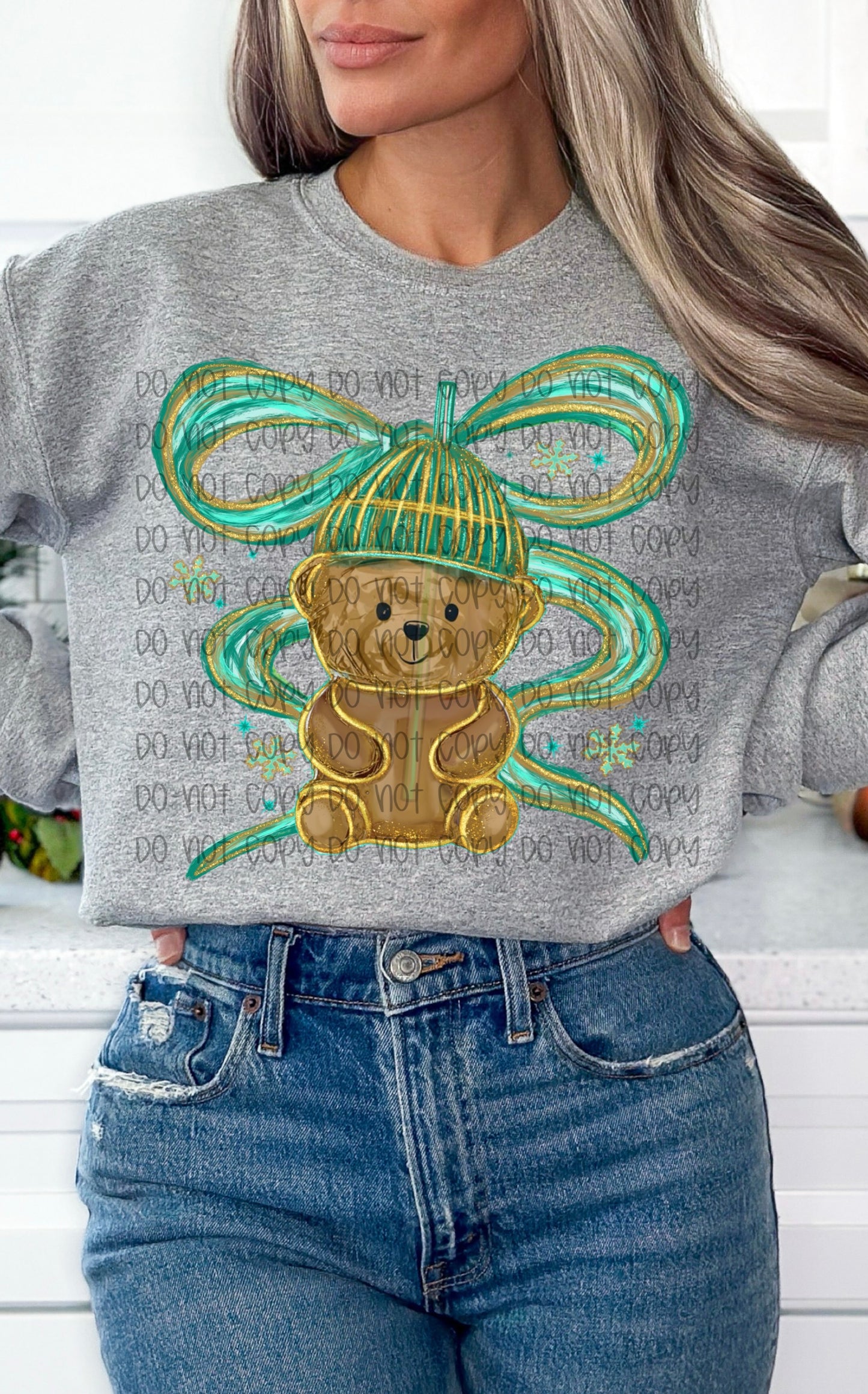 Coquette Coffee Bear DTF Print