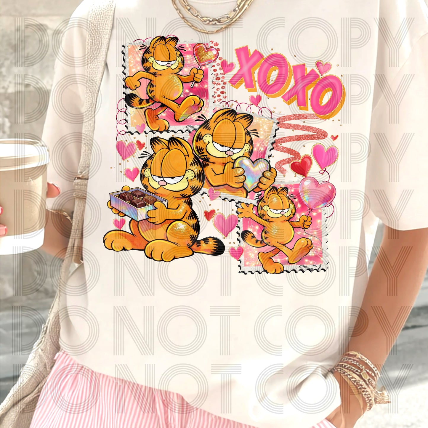 XOXO Garfield Stamps DTF Prints