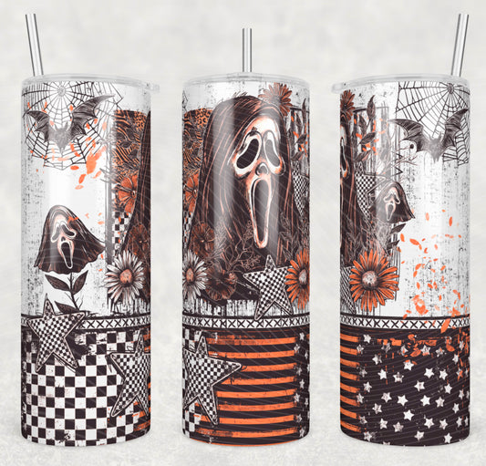 Floral Scream Ghost Tumbler Wrap