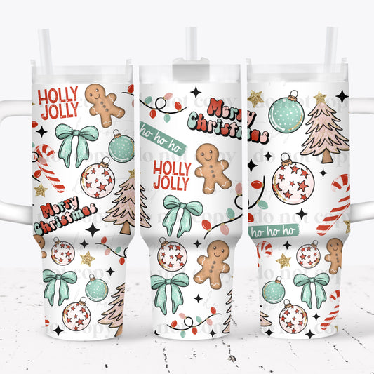 Holly Jolly Merry Christmas 40 oz Tumbler Print