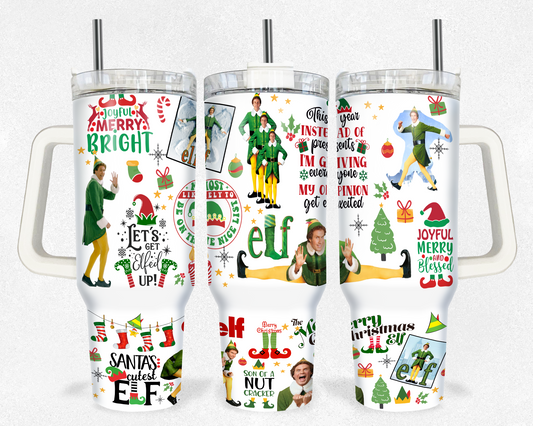 Christmas Buddy Elf Collage 40 oz Tumbler Prints