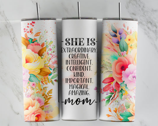 Bright Floral Extraordinary Mom Design Transfers