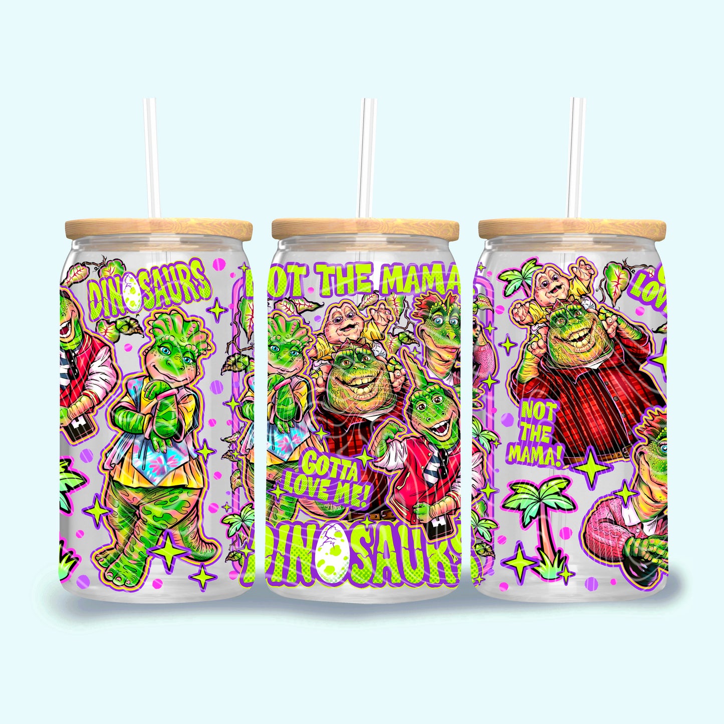 Dinosaurs 16 oz Glass Wraps