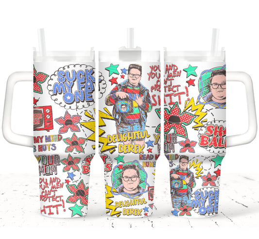 Delightful Derek Collage 40 oz Tumbler Print