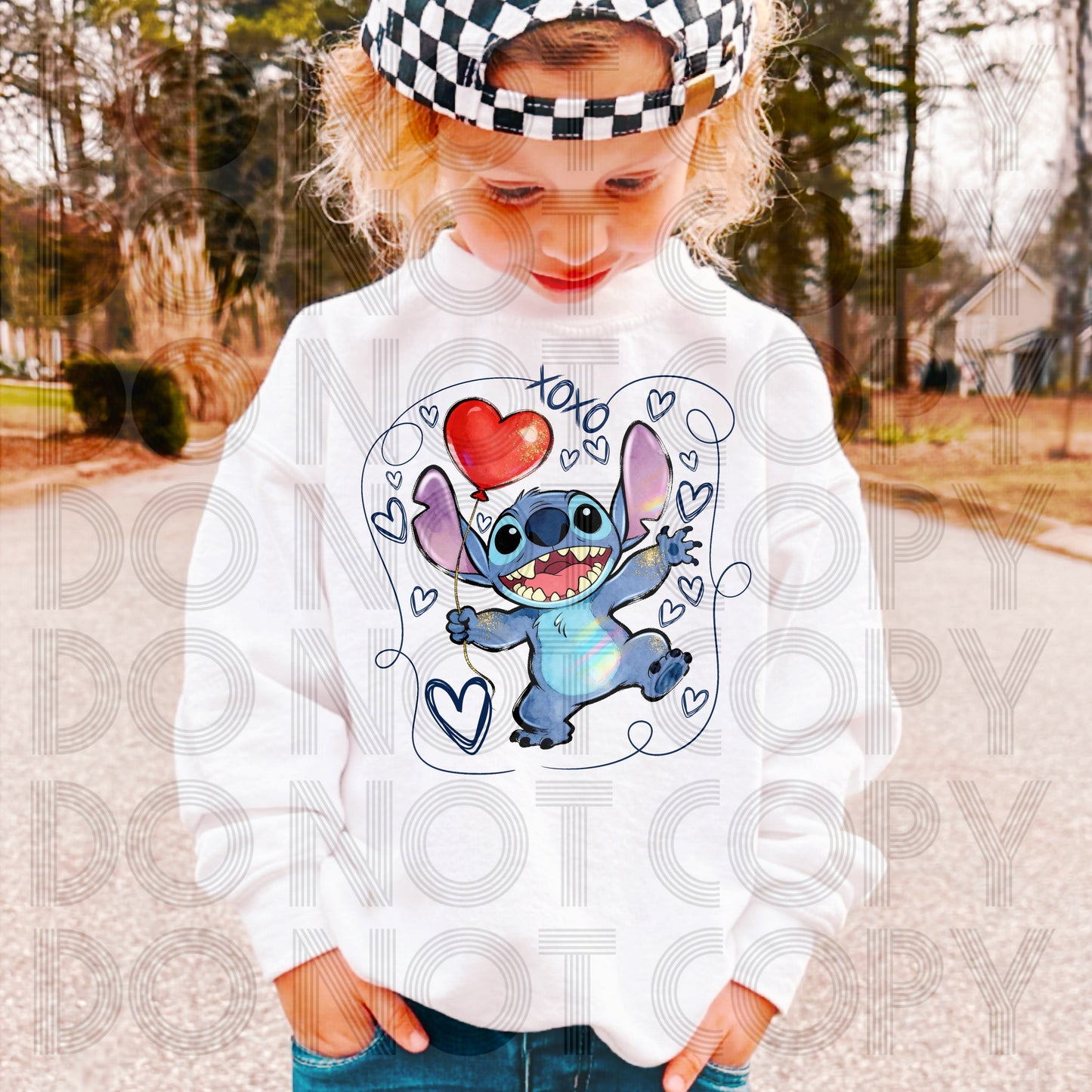 XOXO Stitch Valentine DTF Prints