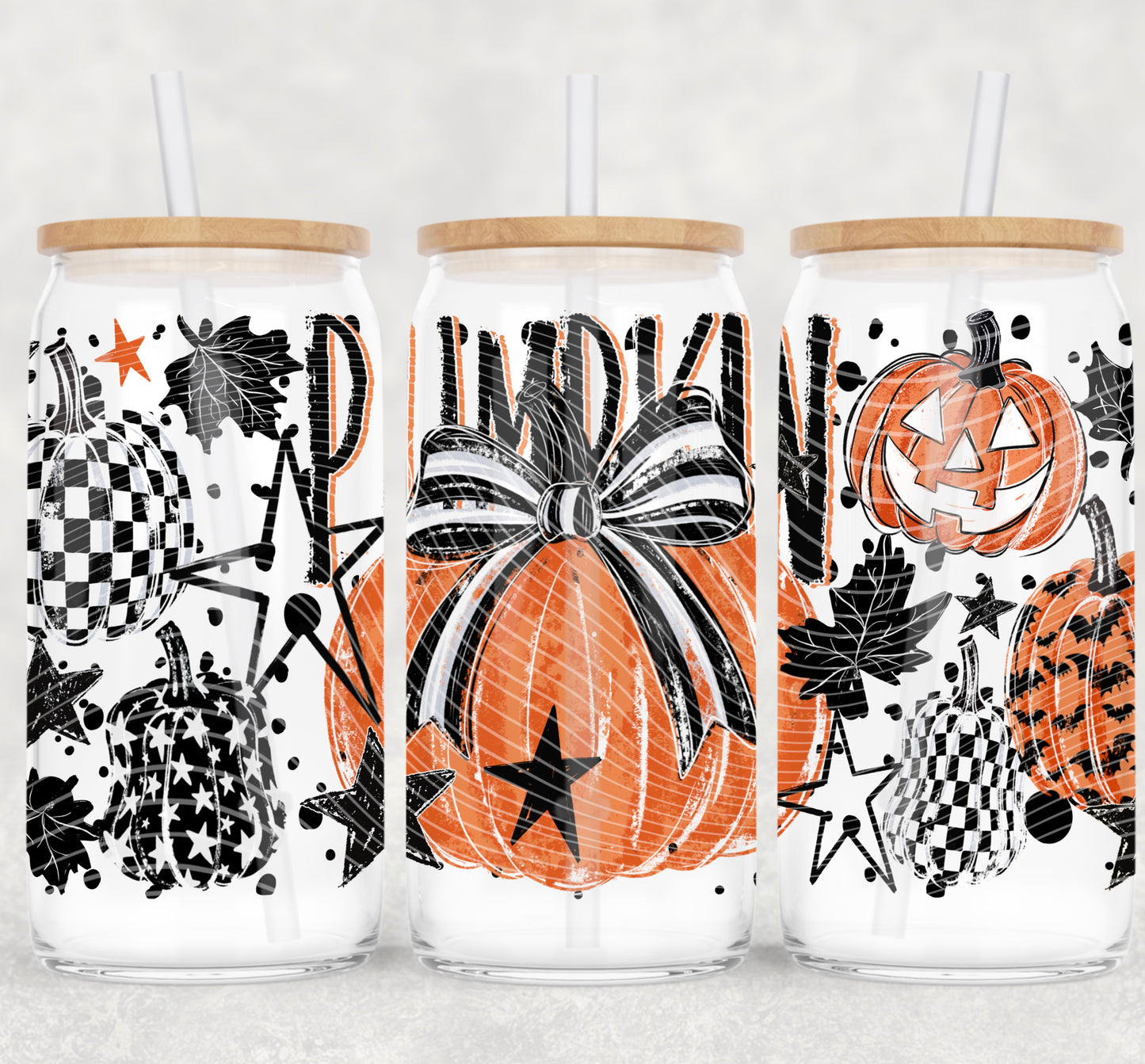 Pumpkins 16 oz Glass Wrap