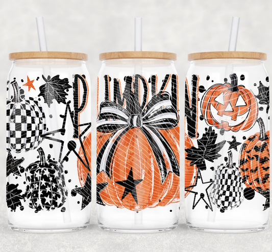 Pumpkins 16 oz Glass Wrap