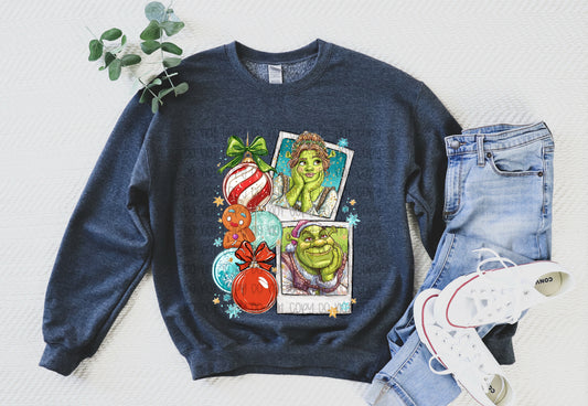 Christmas Polaroid Ogre Couple DTF Prints