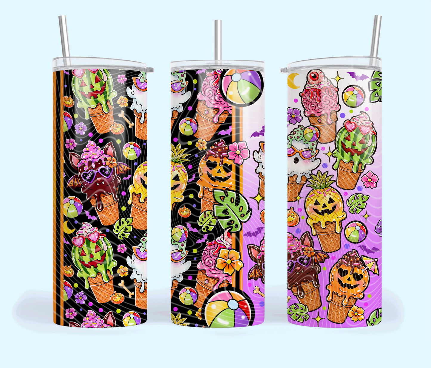 Spooky Summer Ice Cream Tumbler Wrap