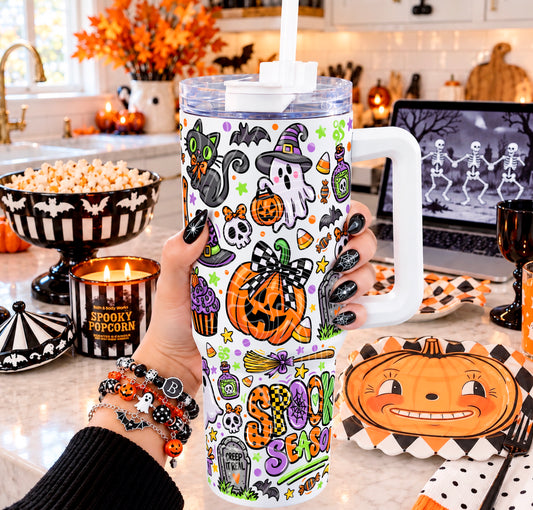 Spooky Season Doodle 40 oz Tumbler Prints