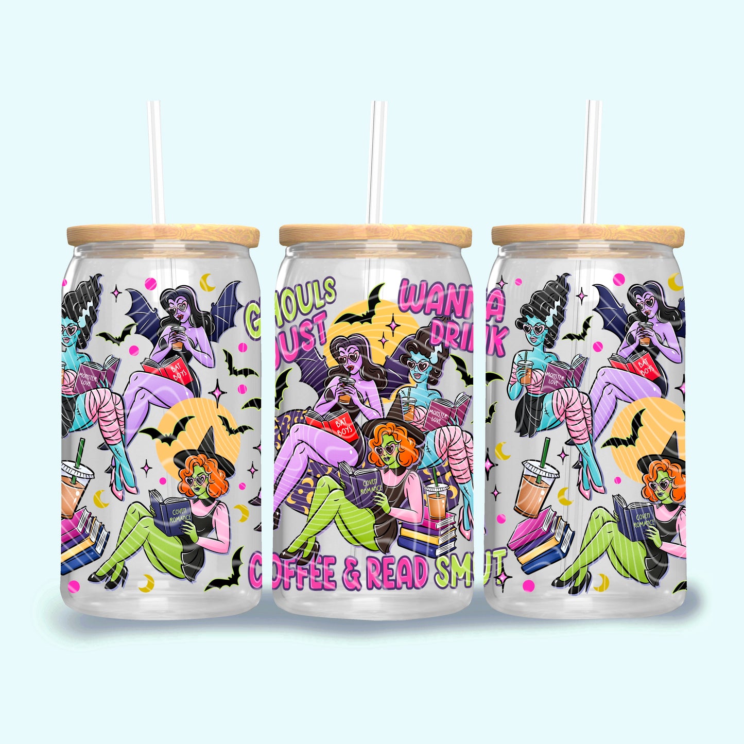Book Ghouls 16 oz Glass Wrap