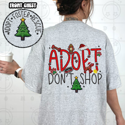 Adopt Don’t Shop Faux Embroidery DTF Print