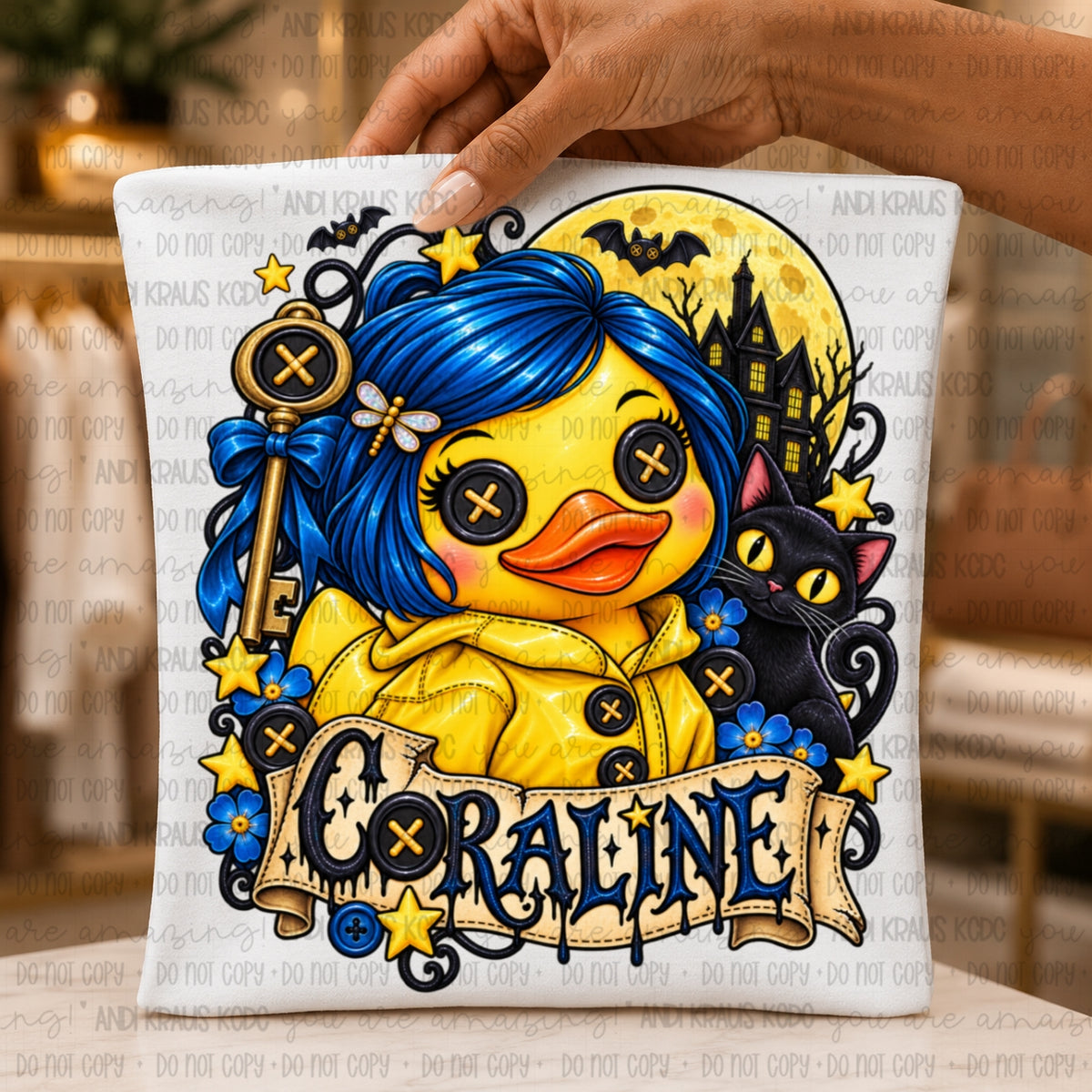Coraline Duck DTF Print