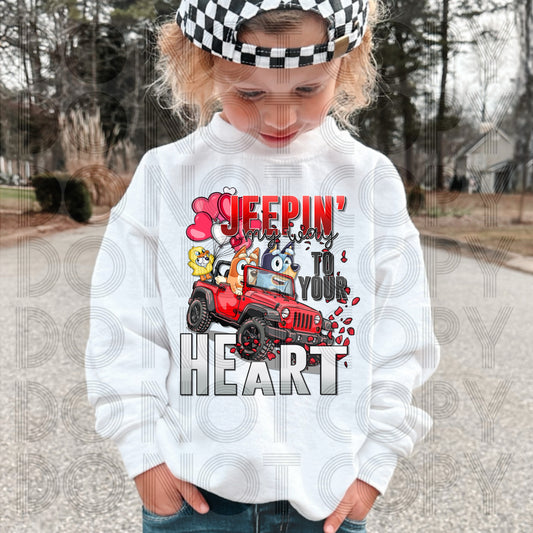 Jeepin’ My Way To Your Heart (Red Style) DTF Print