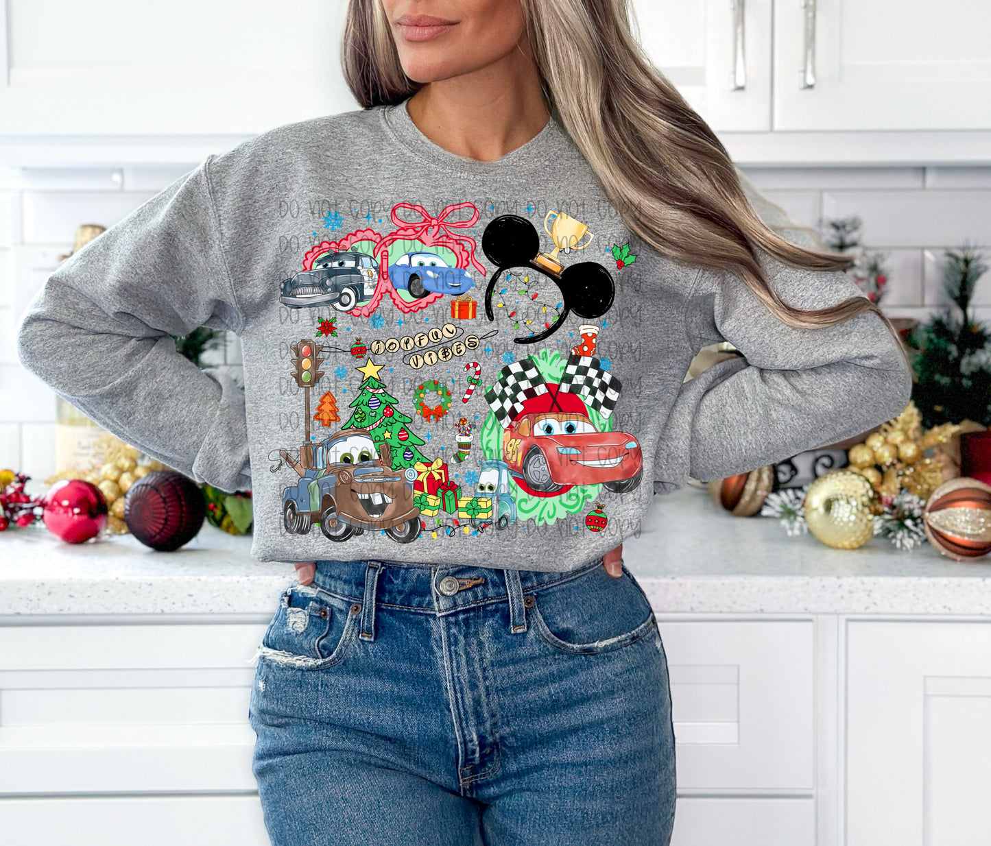 Christmas Joyful Vibes (Cars) DTF Print