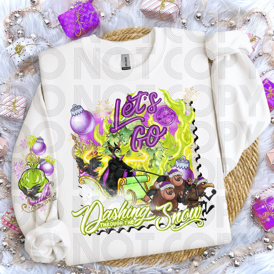 Dashing Through The Snow (Maleficent) DTF Print
