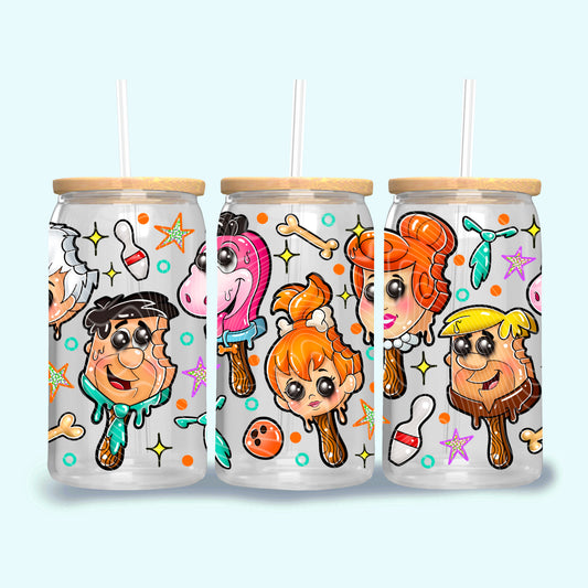 Flinstones Ice Cream 16 oz Glass Wrap