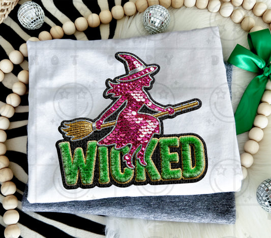 Wicked Faux Sequin Embroidery DTF Prints