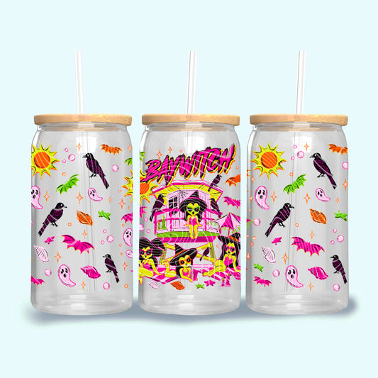 Baywitch 16 oz Glass Can Wraps