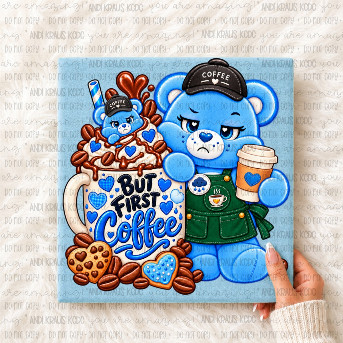 But First Coffee Bear DTF Print