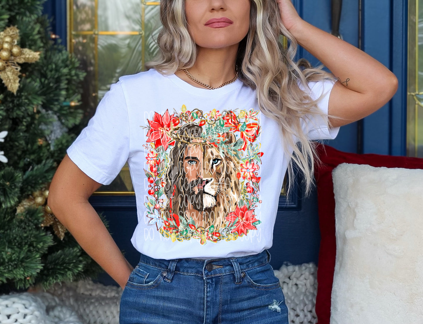 Christmas Jesus Lion DTF Print
