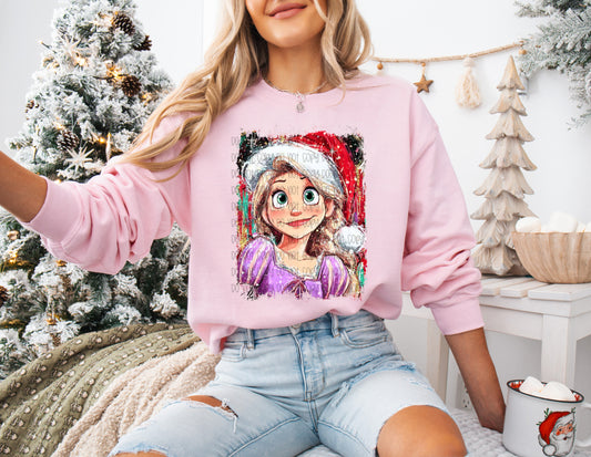 Christmas Rapunzel DTF Print