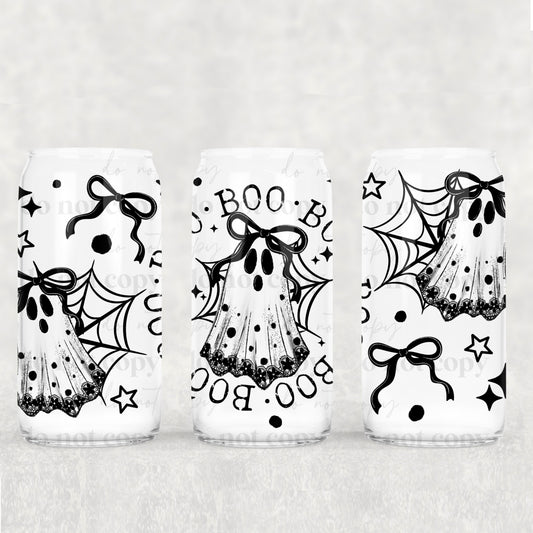 Boo Lace Ghosts 16 oz Glass Wrap