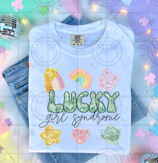 Lucky Girl Syndrome (Faux Sequin) DTF Print
