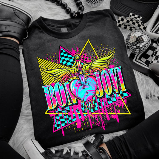 Bon Jovi Neon DTF Prints