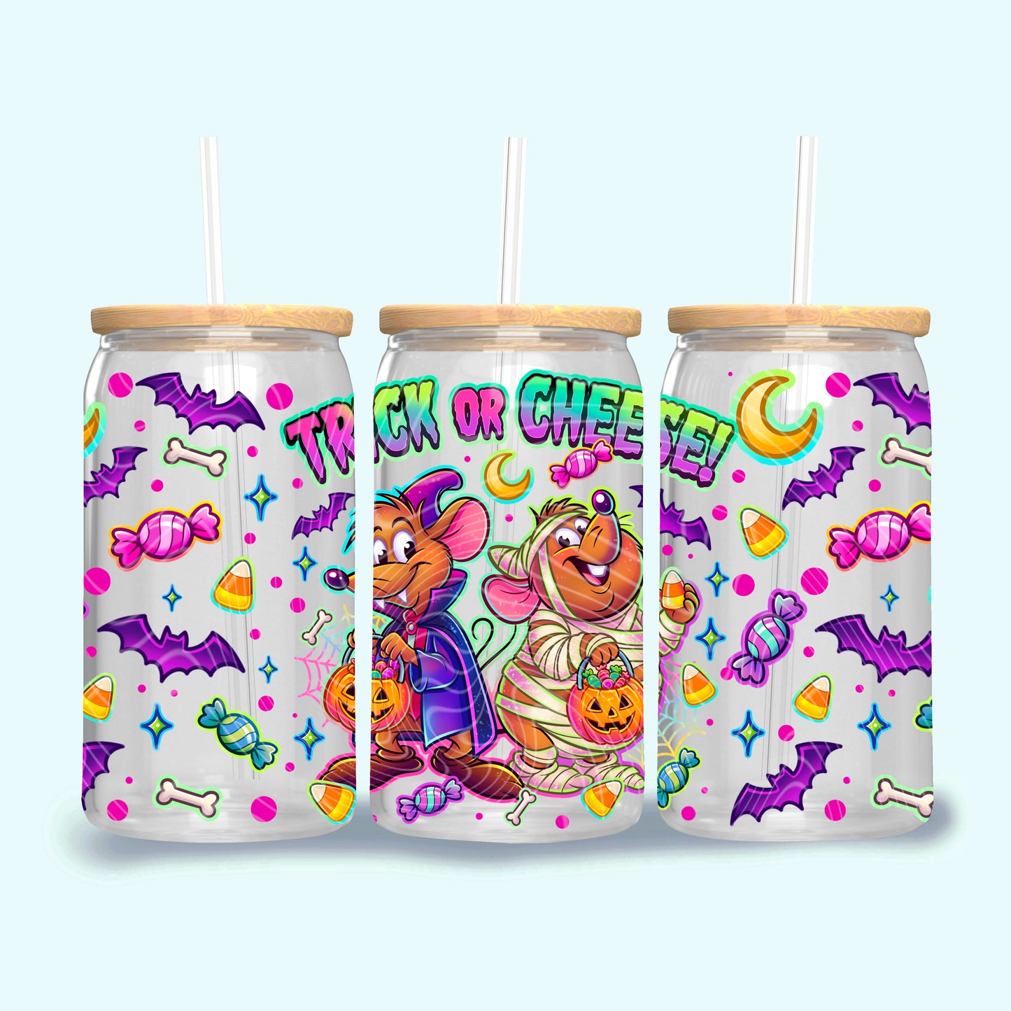 Trick Or Cheese 16 oz Glass Wrap