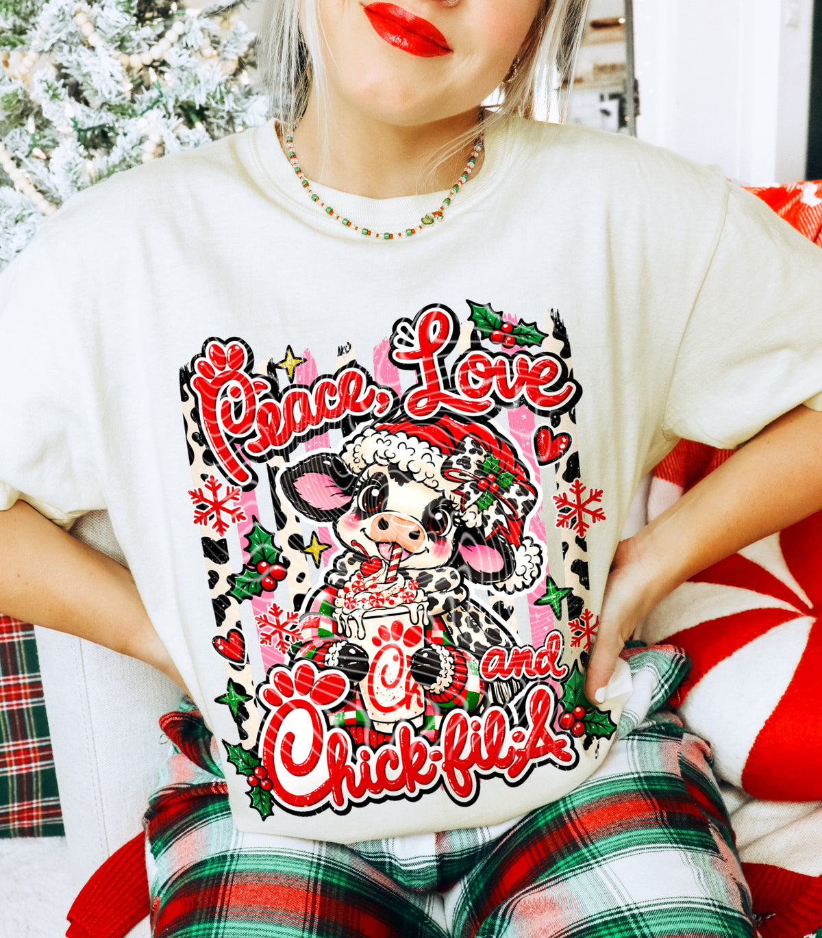 Peace, Love And ChickFilA DTF Print