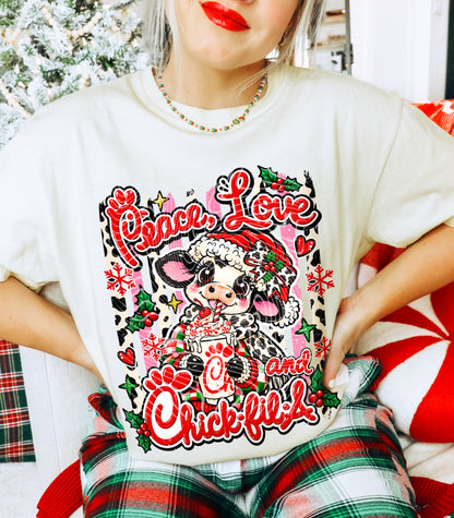 Peace, Love And ChickFilA DTF Print