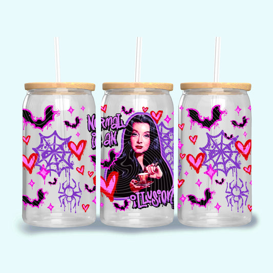 Normal Is An Illusion 16 oz Glass Can Wraps