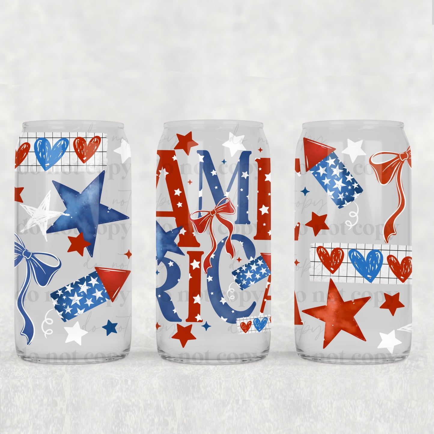 America 16 oz Glass Wrap