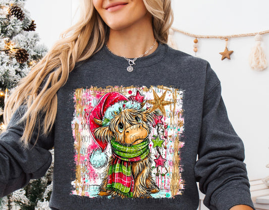 Christmas Highland DTF Print