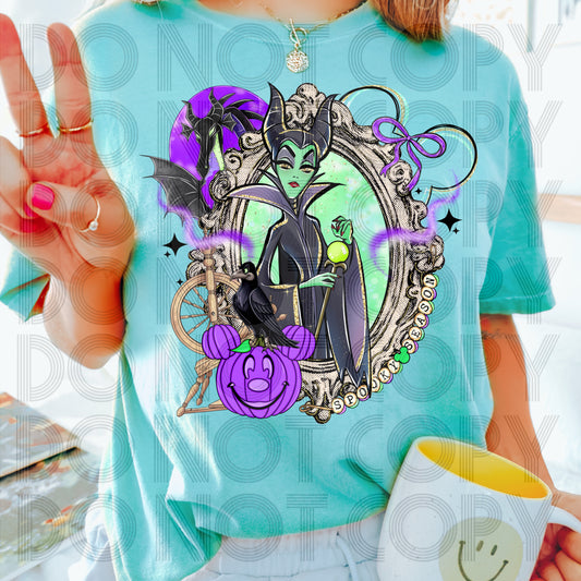 Maleficent Spooky Season Mirror DTF Prints