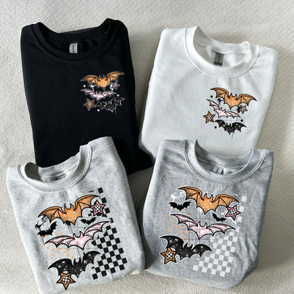 Grunge Patterned Bats DTF Prints