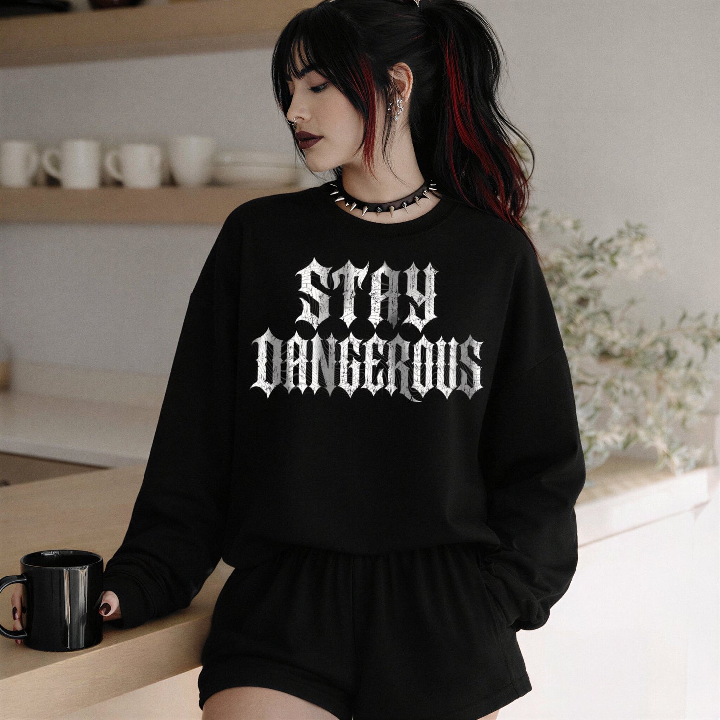 Stay Dangerous (Halftone For Black Fabric Only) DTF Print