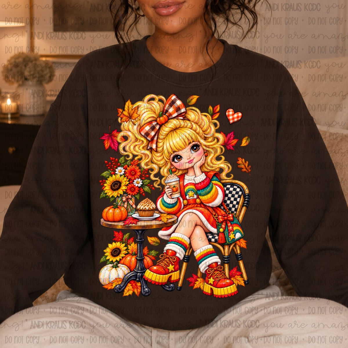 Fall Rainbow Girl DTF Print