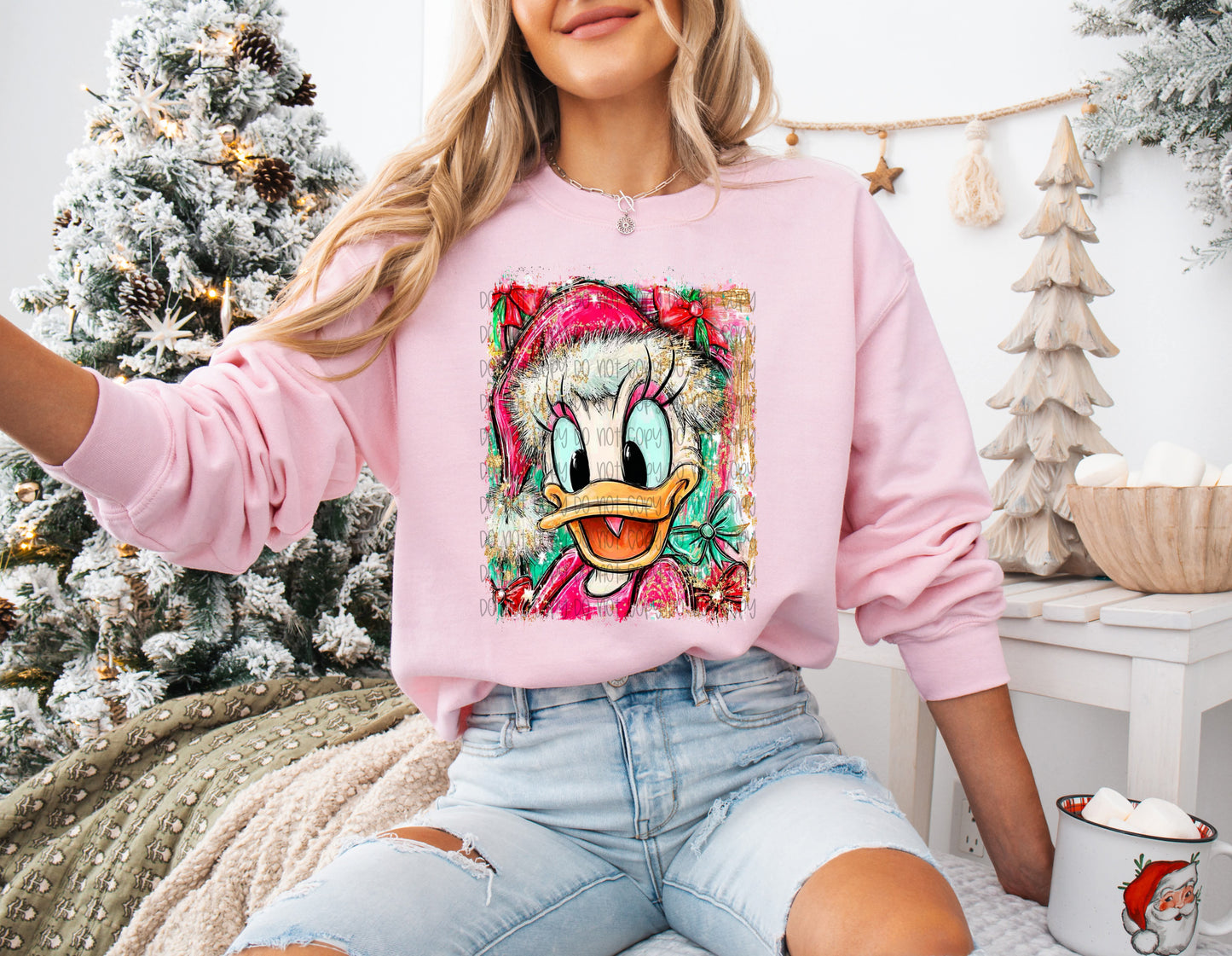 Christmas Daisy DTF Print