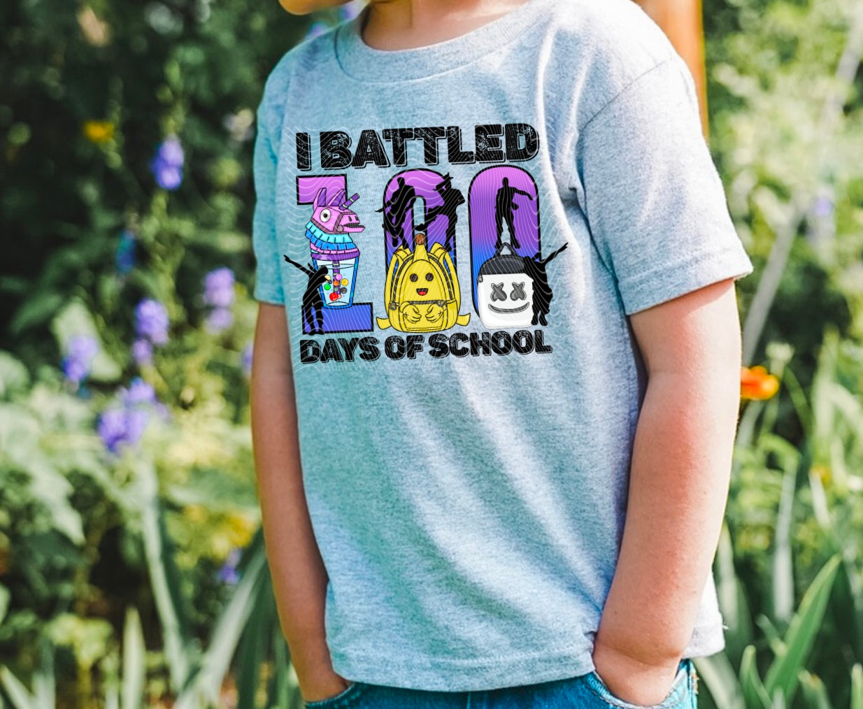 I Battled 100 Days of School DTF Print