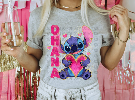 Ohana Valentine DTF Prints
