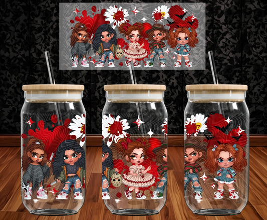 Horror Girls 16 oz Glass Wraps