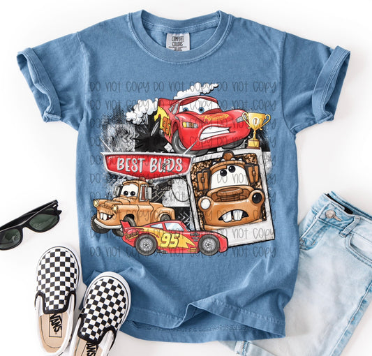 Cars Best Buds DTF Print