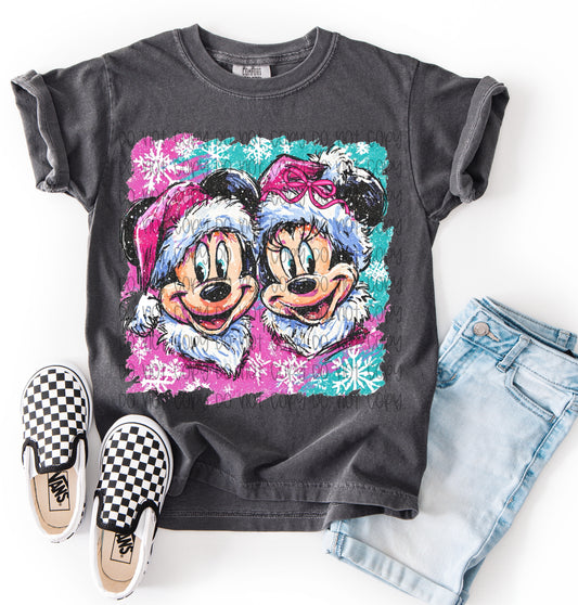 Christmas Mouse Couple DTF Prints