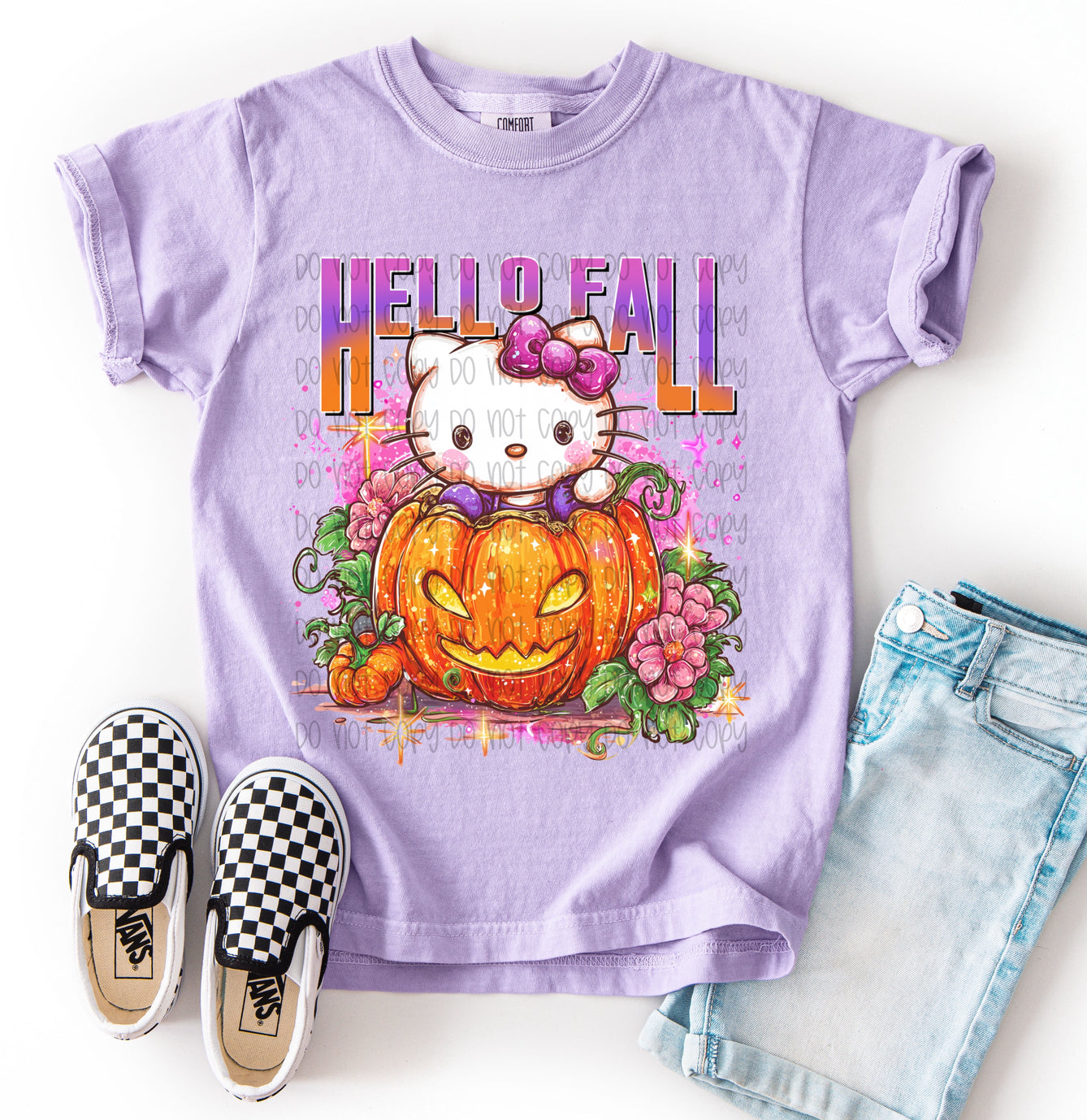 Hello Fall Kawaii Kitty DTF Prints