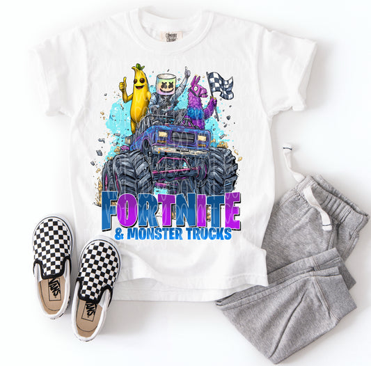 Fortnite and Monster Trucks DTF Prints