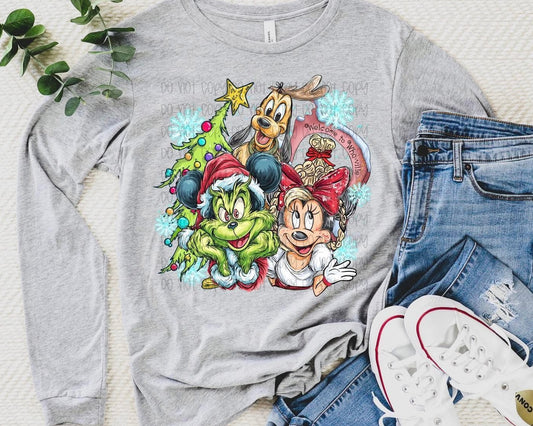 Grinch Mouse DTF Prints
